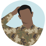 Illustration of a Service member scratching his head