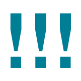 Illustration of three exclamation points