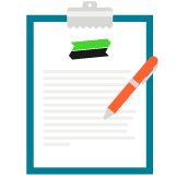 Illustration of a clipboard and pen